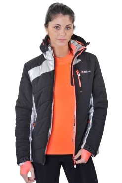 Blouson De Ski Femme ACILVER Noir/argent -Vêtements d'hiver - maintenant ! BLO ACILVER JS NOIR ARGENT OUVERT
