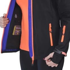 Blouson Softshell Femme AMALA Noir/corail -Vêtements d'hiver - maintenant ! BLO AMALA KS A DETAIL NOIR 1800