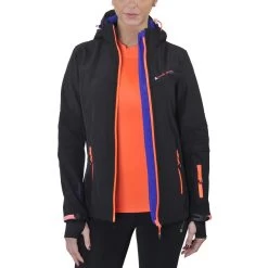 Blouson Softshell Femme AMALA Noir/corail -Vêtements d'hiver - maintenant ! BLO AMALA KS A NOIR OUVERT 1800