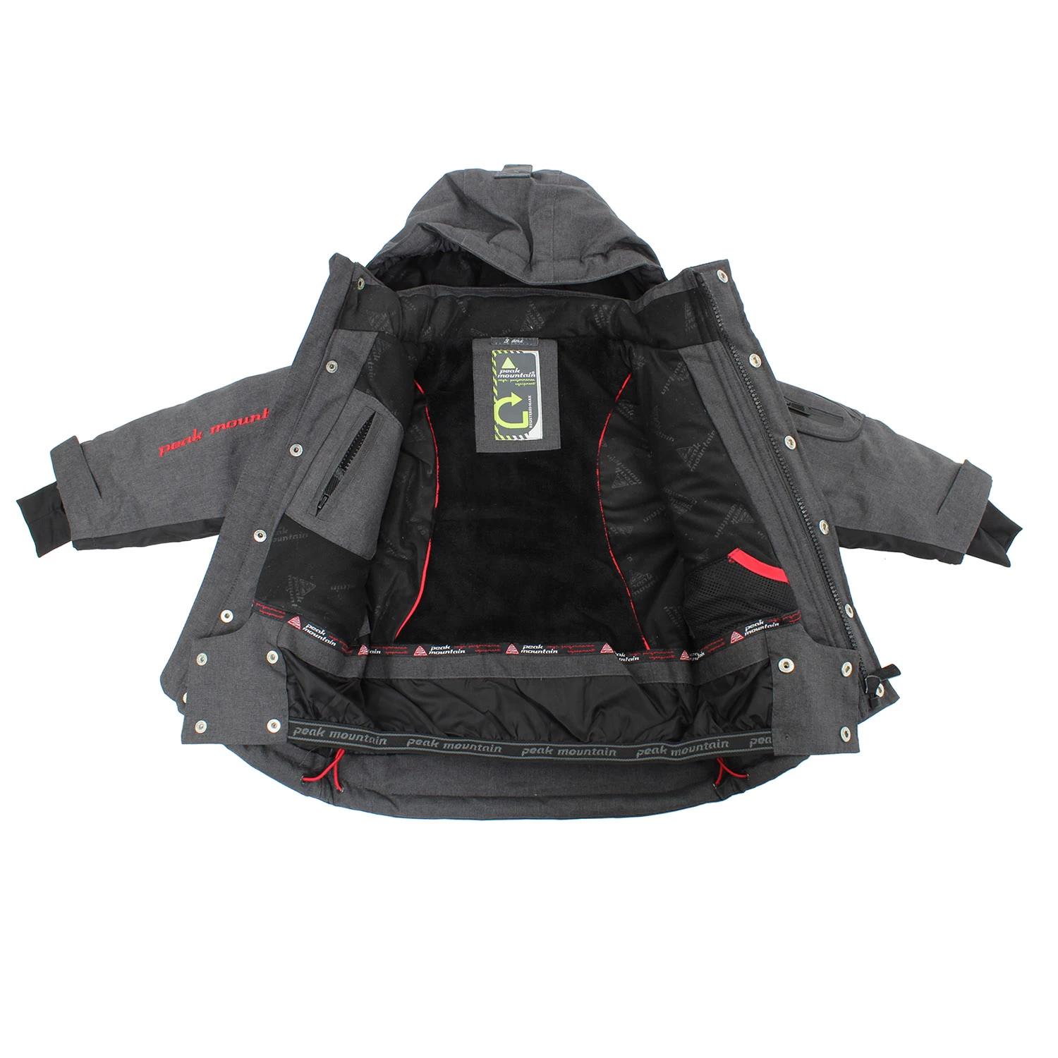Blouson De Ski ECAMATE38 Anthracite Chiné 3 Blouson De Ski ECAMATE38 Anthracite Chiné – Image 3