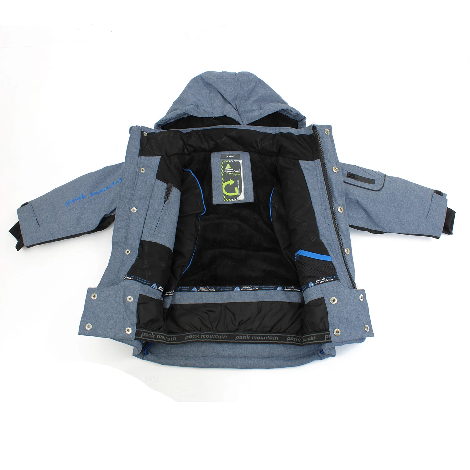 Blouson De Ski ECAMATE38 Bleu Chiné 3 Blouson De Ski ECAMATE38 Bleu Chiné – Image 3