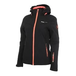 Blouson Softshell Femme AMALON Noir/corail