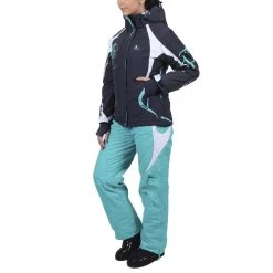 Ensemble De Ski Femme AGYSS Noir/turquoise -Vêtements d'hiver - maintenant ! ESK AGYSS DS VERT CELADON CARBONE PROFIL MANNEQUIN