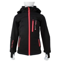 Blouson De Ski Softshell GANNE Noir/corail