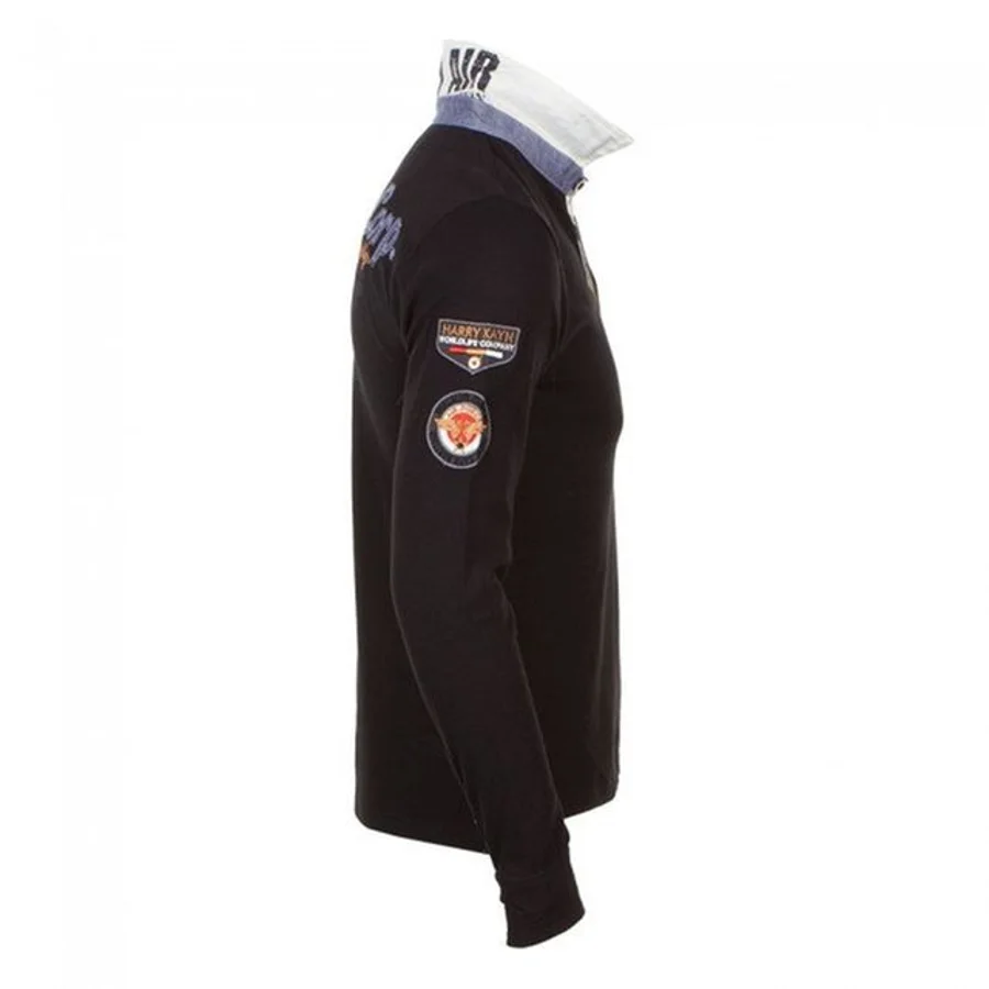 Polo Manches Longues Homme CORIDOR Noir 3 Polo Manches Longues Homme CORIDOR Noir – Image 3