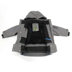 Blouson De Ski ECAMATE1016 Gris Chiné 5 Blouson De Ski ECAMATE1016 Gris Chiné -Vêtements d'hiver - maintenant ! blouson de ski ecamate gris ouvert