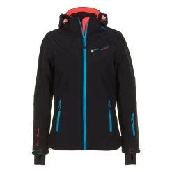 Blouson Softshell Femme AMALA Noir/bleu