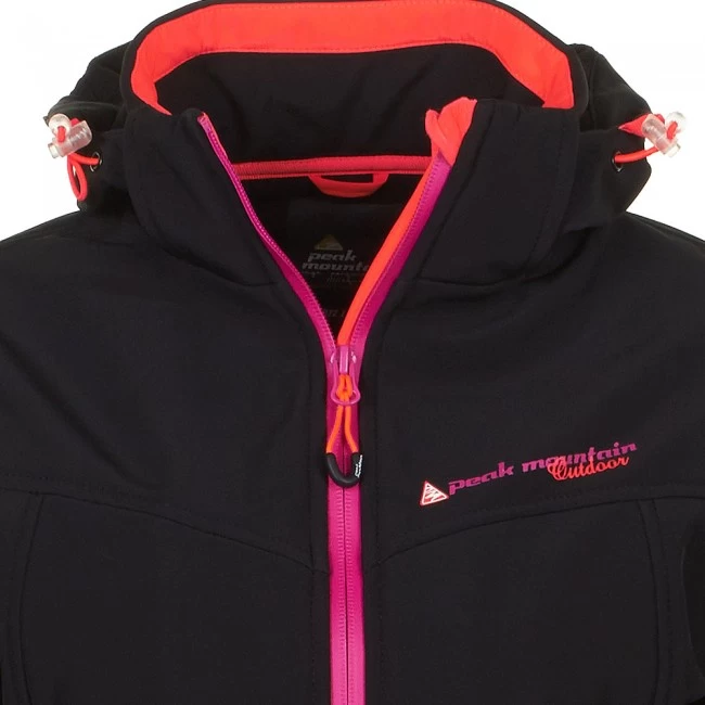 Blouson Softshell Femme AMALA Noir/fuchsia 3 Blouson Softshell Femme AMALA Noir/fuchsia – Image 3