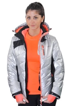 Blouson De Ski Femme ACILVER Argent/noir -Vêtements d'hiver - maintenant ! doudoune de ski femme acilver argentnoir3 1