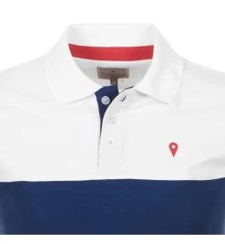 Polo Manches Courtes Homme CALOSTE Blanc/marine -Vêtements d'hiver - maintenant ! polo homme calor blanc marine 2