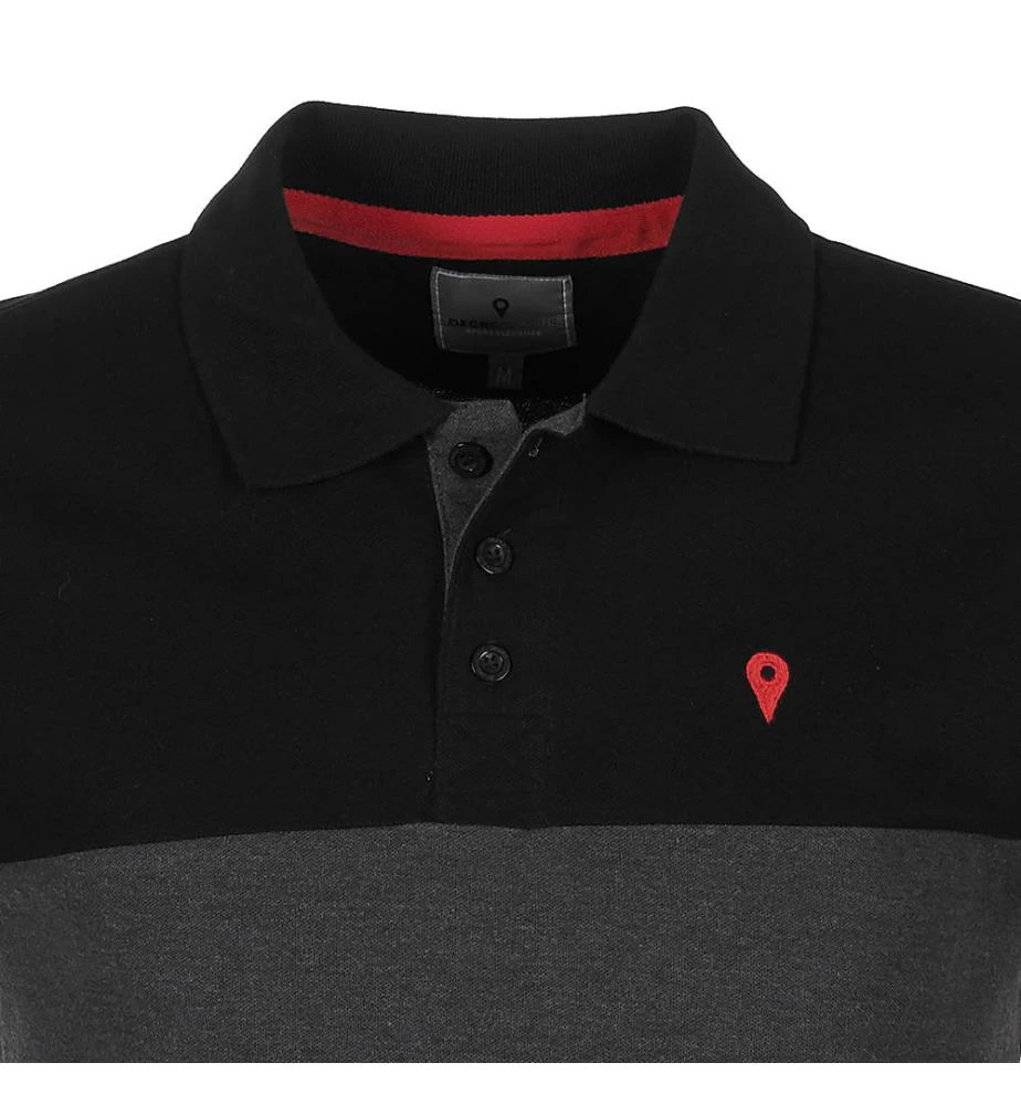 Polo Manches Courtes Homme CALOSTE Noir/gris 3 Polo Manches Courtes Homme CALOSTE Noir/gris – Image 3