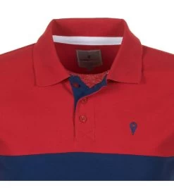 Polo Manches Courtes Homme CALOSTE Rouge/marine -Vêtements d'hiver - maintenant ! polo homme calor rouge marine 2 1