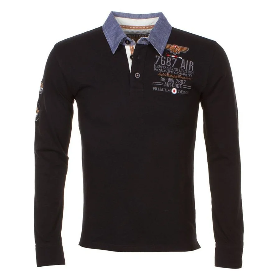 Polo Manches Longues Homme CORIDOR Noir 1 Polo Manches Longues Homme CORIDOR Noir