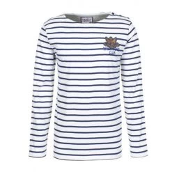 T-shirt Manches Longues Homme CRIVIK Blanc/marine